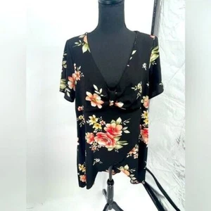 Rosegal Kleid Gr. 16 schwarz mit Blumen - Bild 1 von 6