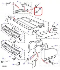 ( 1 ) GENUINE LAND ROVER AFU4203AAT CLIP - Trim Load Cover 1994-2001 Range Rover - Bild 1 von 2