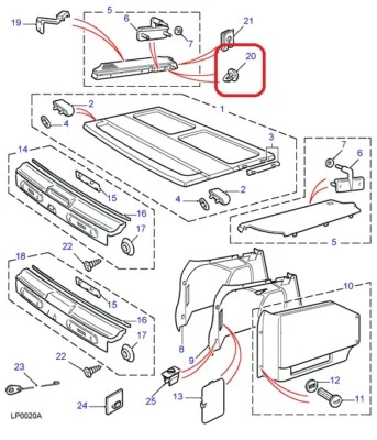 (1) GENUINO LAND ROVER AFU4203AAT CLIP - Cubierta de carga de ajuste Range Rover 1994-2001 Foto 1 de 2