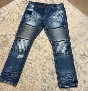 Heritage American Herren Jeans Größe 40x34 Denim Distillery Distressed - Bild 1 von 10