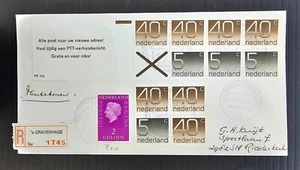 1979 Netherlands Reg Cover ties 12 Stamps cd Gravenhage-Ridderkerk - Picture 1 of 2
