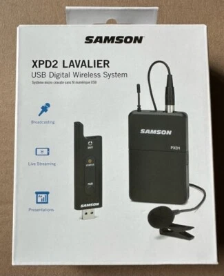 SAMSON Stage XPD2 USB Digital Wireless Beltpack Microphone System w/LM8 Lavalier - Image 1 of 3