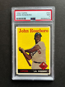 1958 TOPPS  #42  JOHN ROSEBORO  RC  PSA 7