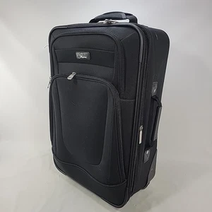 Skyway Black Roller Upright Suitcase 22 Inches Carry-On, Expandable - Picture 1 of 13