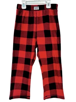 Gap Boys Size 6 Red & Black Buffalo Plaid Flame Resistant Fleece Pajama Pants - Image 1 of 4