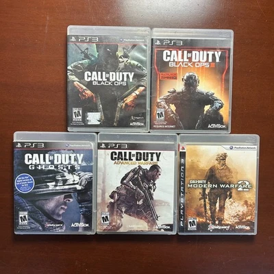 Call of Duty PS3 Game Lot of 5 Black Ops 1 & 3 Advanced Warfare Ghosts Modern 2 - Image 1 of 4