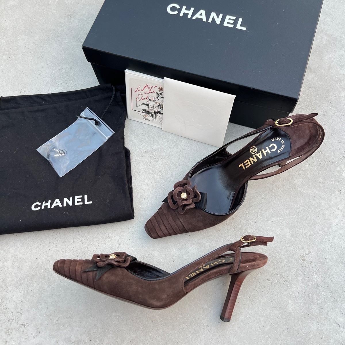 Chanel slingbacks シャネル　スリングバックシューズ　35.5 スリングバック シューズ - ツイード & グログラン、レッド
