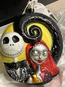 Raro ornamento Disney Christopher Radko JACK & SALLY incubo prima di Natale - Foto 1 di 11