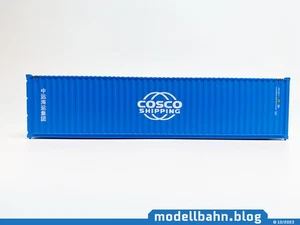 Blauer 40ft Container "China Ocean Shipping Company" (COSCO) in 1:87 (H0) - Picture 1 of 5