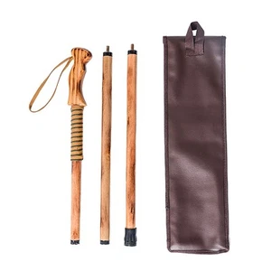 3-pc Detachable Hardwood Walking Stick Pine Handle with Compass (Nature Color... - Bild 1 von 6