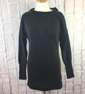 DIESEL sz. XXS Black Tunic Length Sweatshirt with Exposed Zipper Shoulder - Picture 1 of 9