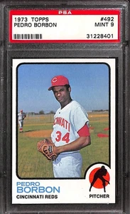 1973 Topps #492 Pedro Borbon PSA 9 Mint 31228401 - Picture 1 of 2