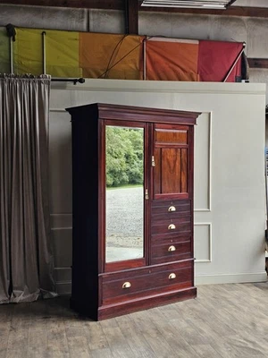 Antique C. 1880 Mahogany Breakdown Wardrobe English Made  - Image 1 of 4