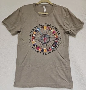 T-Shirt Imagine All The People Living Life In Peace Medium Musik Gitarren Frieden - Bild 1 von 6