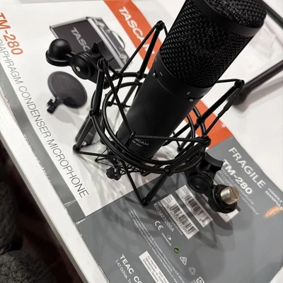Tascam TM-280 Large-Diaphragm Condenser Microphone With Shock mount. Free Ship - Image 1 of 4