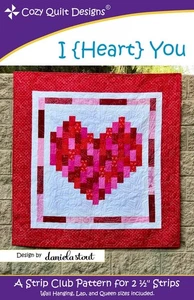 I {Heart} You, a 2 1/2" Strip Pattern from Cozy Quilt Designs # CQD01186 - Picture 1 of 2