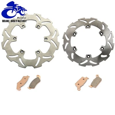 For Suzuki RM 125 250 96-99 Solid Brake Disc Rotors & Pads DRZ400E DRZ400S 00-09 - Image 1 of 4