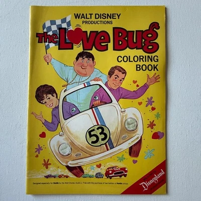 Libro para colorear de dibujos animados vintage Herbie The Love Bug 1969 Walt Disneyland Foto 1 de 4