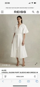 Reiss Alice Linen Blend Dress 10 New - Picture 1 of 9