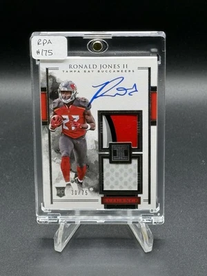 2018 Impeccable Elegance 135 Ronald Jones Dual Player Worn On Card Auto RPA #/75 - Image 1 of 3