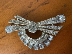 Vintage Joseph Wiesner New York Brooch 1940s Rhinestone - Picture 1 of 8