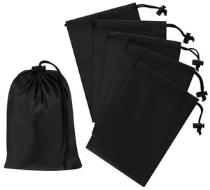 Drawstring Bag with Toggle - Nylon Cinch and Ditty Pouch - Six Pack (Black, 5... - Bild 1 von 7