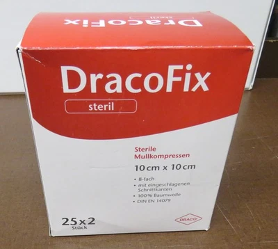 Dracofix Peel Compresse 10x10 CM Sterile 8fach (25x2 Pz. ) Nuovo Conf. Orig. - Image 1 of 4