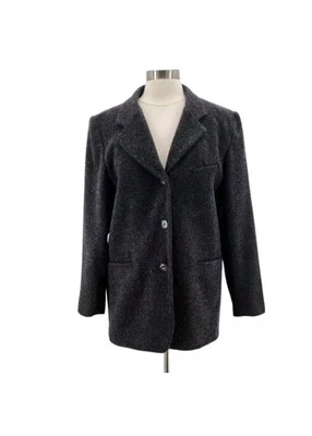 Abrigo Chaqueta De Colección Hugo Buscati Milano Lana Hervida Negro Para Mujer Talla 10 Foto 1 de 4