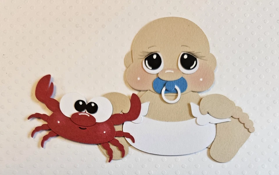 Bebé niño Crabby. Álbum de recortes, piezas de papel para hacer tarjetas Foto 1 de 1