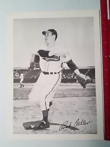 VINTAGE Bob Feller 7" x 9.5" photo Cleveland Indians Picture Pack Photo! B & W - Picture 1 of 3