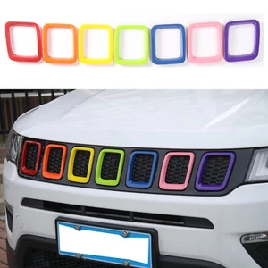 7 Color Front Grilles Grill Inserts Cover Trim Decor For Jeep Compass 2017+ - Picture 1 of 11