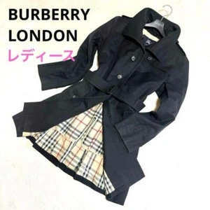 BURBERRY LONDON Trench Coat, Black Women's size 44 From Japan 123008 - Picture 1 of 24