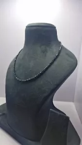 black spinel Gemstone 925 Fine Sterling Silver 26" String Jewelry Necklaces - Picture 1 of 8