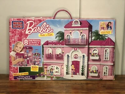 Barbie MEGA BLOKS Luxury Mansion-With Directions Booklet-99% Complete - Image 1 of 4