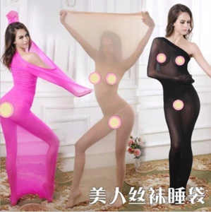 Transparenter Ganzkörperbezug Bodystocking Dessous Top offen Nachtwäsche UK Größe: 8-16 - Bild 1 von 10