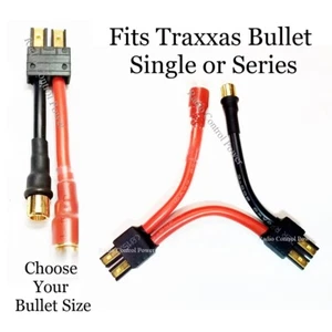RCP- Bullet Connector Fits Traxas Select Bullet Size Single Plug-Series Harness - Picture 1 of 11