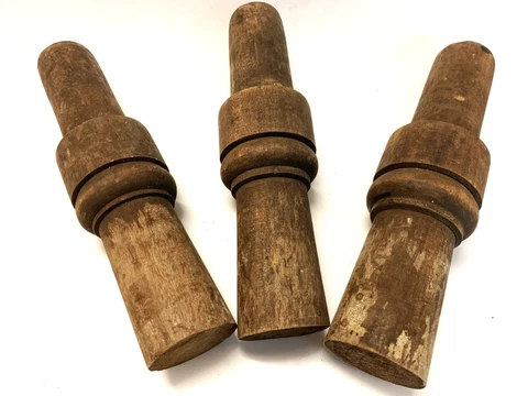 Vintage Set of 3 Cut Off Wood Feet  8" T x 2" W Furniture Salvage Country Crafts Cover