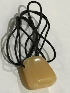 Hand Polished Natural Agate Pendant With Black Thread Necklace - Picture 1 of 7