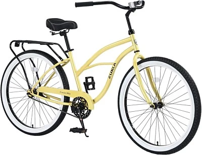 Bicicleta de crucero de playa de 26 pulgadas MEGHNA bicicletas de marco de acero de una sola velocidad para adultos Foto 1 de 4