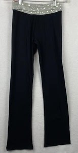So Skinny Bootcut Yoga Pant Girls 16 Black w/ Gray Silver Foil Design Retail $24 - Picture 1 of 7