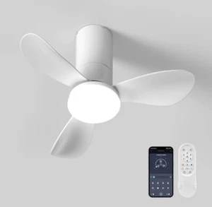 26 Inch Ceiling Fans with Lights, 3 Blade Low Profile Small Ceiling Fan NEW!! - Picture 1 of 7