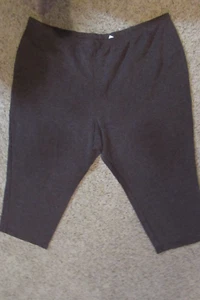FASHION BUG Size 30/32W charcoal/brown cotton/polyester ribbed pants - Picture 1 of 5