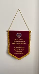 Heart Of Midlothian ACF Fiorentina Conference League 2022 Gagliardetto Pennant - Picture 1 of 4