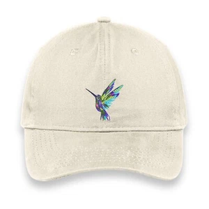 Hummingbird Embroidered Hat, Colorful Bird Cap, Nature Gift Accessory - Picture 1 of 26