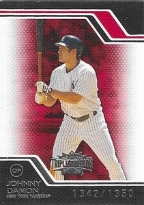 Johnny Damon Numbered 1342/1350 Topps Triple Threads 2008 (6465)