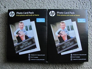 Lot of 2! HP Photo Card Pack (10) 5x7" & (5) 4x6" with (10) Envelopes  - Picture 1 of 2