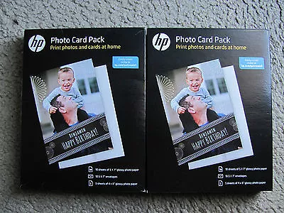 Lot of 2! HP Photo Card Pack (10) 5x7" & (5) 4x6" with (10) Envelopes  - Image 1 of 2