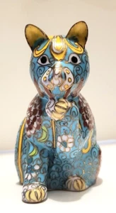 FABERGE IMPERIAL PALACE CLOISONNE The Czarina’s Kitten Cat FRANKLIN MINT 1991 - Picture 1 of 5