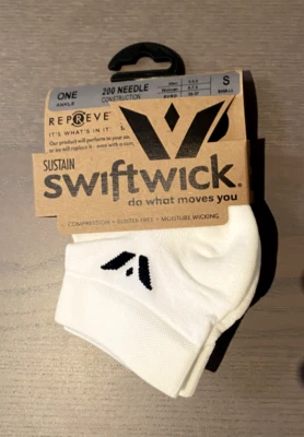 Calcetines Swiftwick, Vibe, One, Blanco Pequeño, Envío Gratis Foto 1 de 3
