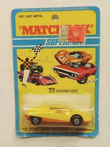 NOS 1971 Matchbox Superfast #33 Datsun Yellow 126x Original Hanger - Picture 1 of 3